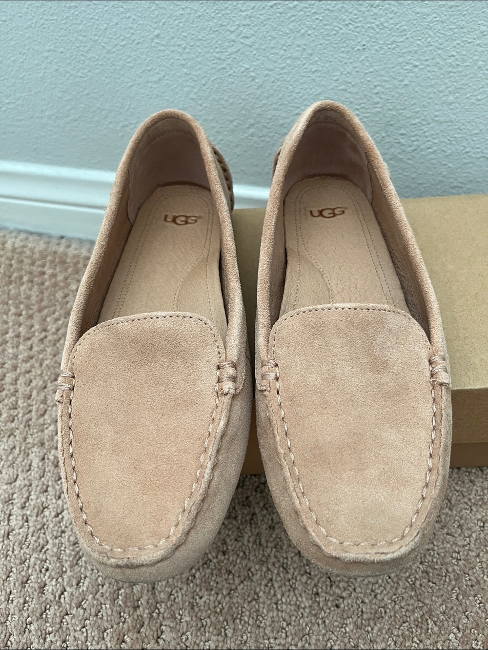 UGG Women’s Suede Slip-On Loafers in Beige